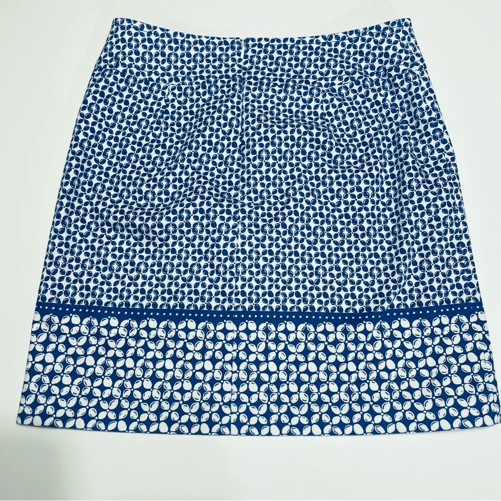 Talbots Blue and White Geometric Pencil Skirt, Size 4
